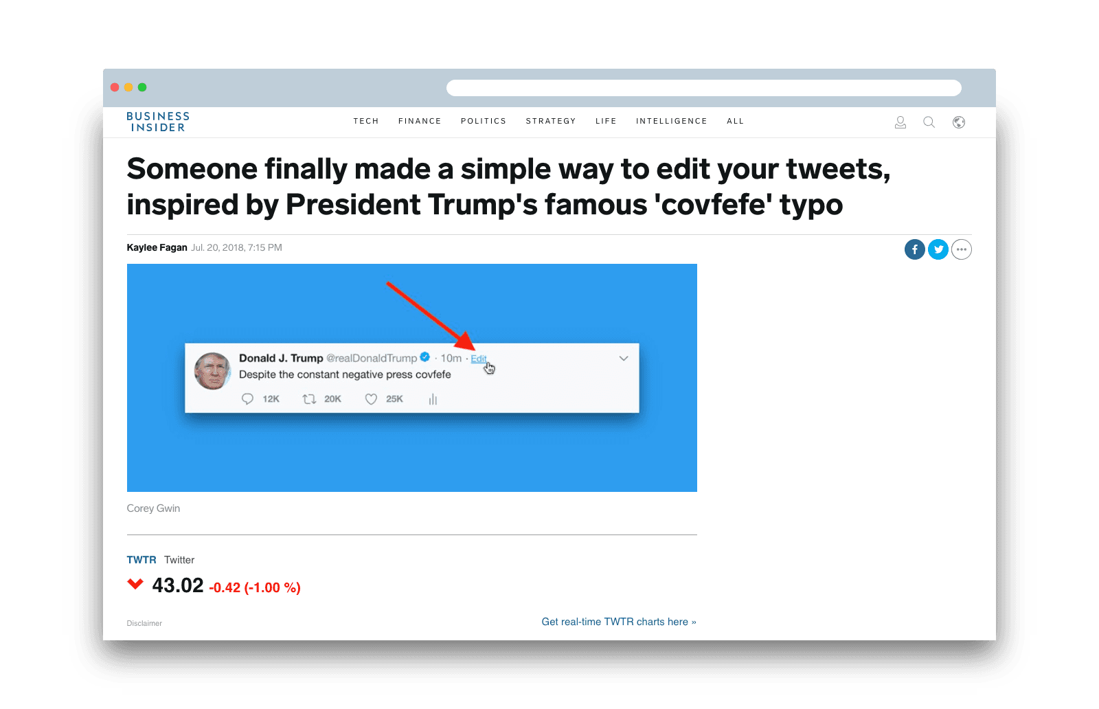 Business Insider article on Covfefe.