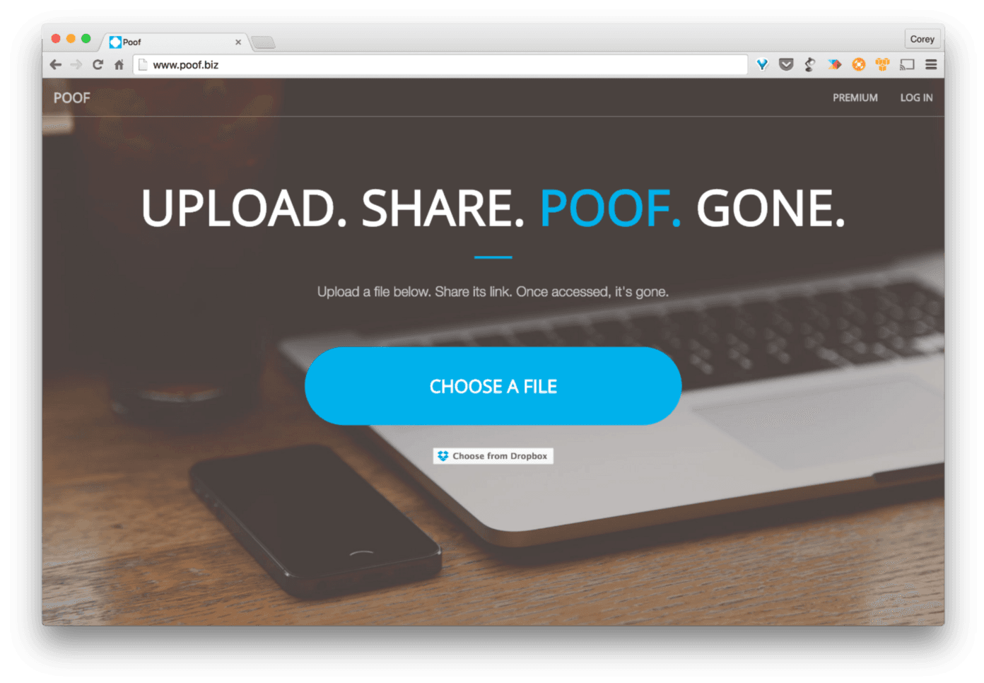 Poof on web.